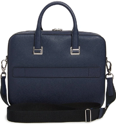 Shop Dunhill Cadogan Leather Single Document Case - Blue In Navy