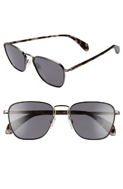 Shop Rag & Bone 54mm Polarized Navigator Sunglasses In Black Dark Ruthenium