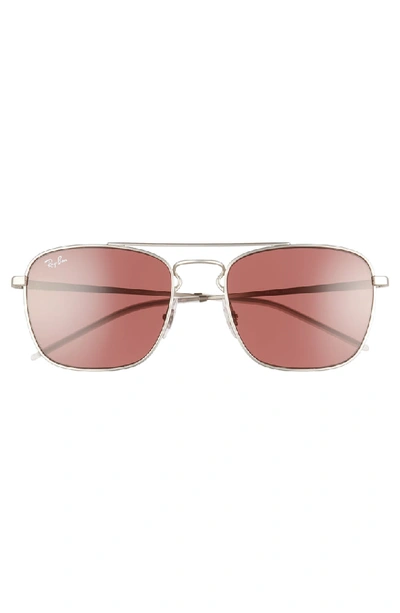Shop Ray Ban 55mm Square Sunglasses In Silver