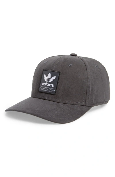 Shop Adidas Originals Trefoil Snapback Baseball Cap - Grey In Onyx/ White/ Black