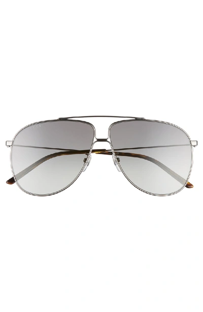 Shop Gucci 63mm Oversize Gradient Aviator Sunglasses In Ruthenium/ Grey