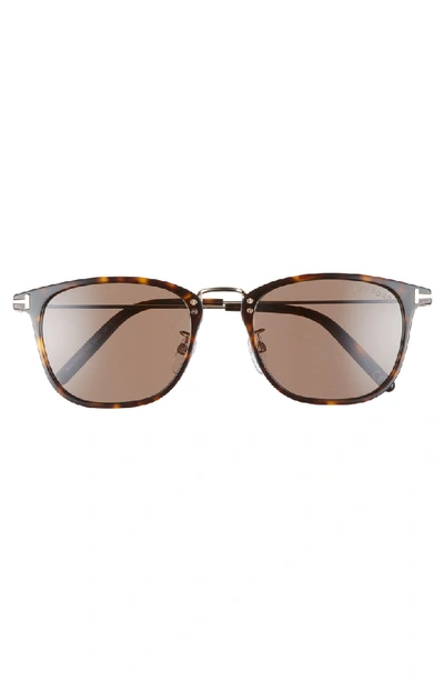 Shop Tom Ford Beau 53mm Square Sunglasses In Tortoise/ Brown