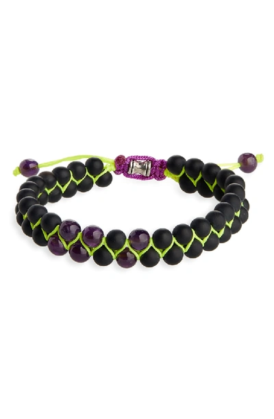 Shop Jonas Studio Double Woven Bead Bracelet In Black/ Purple