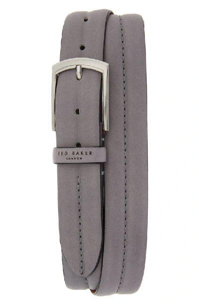 Shop Ted Baker Stitched Leather Belt In Grey