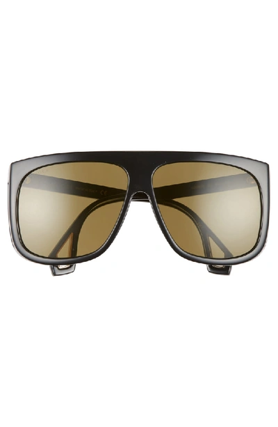 Shop Gucci 62mm Navigator Sunglasses In Black/ Green