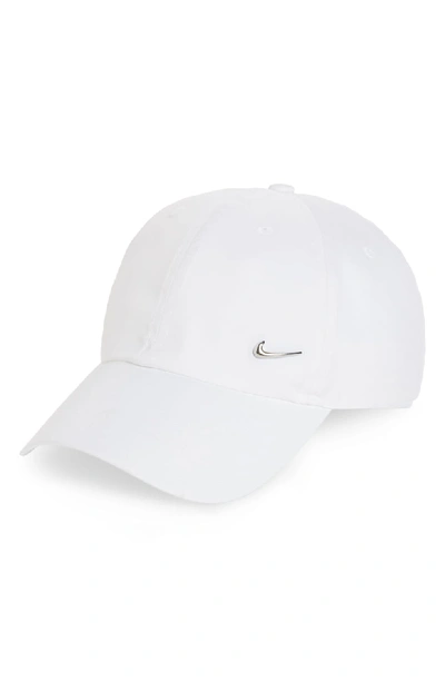 Shop Nike Metal Swoosh Baseball Cap - White