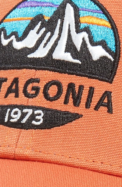 Shop Patagonia Fitz Roy Scope Lopro Trucker Cap In Sunset Orange