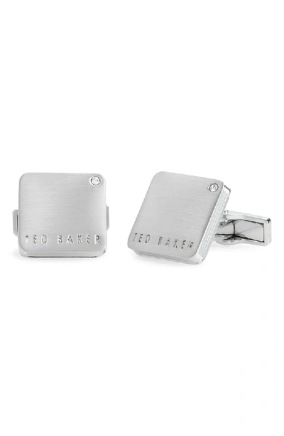 Shop Ted Baker Resol Crystal Cuff Links In Silver Col