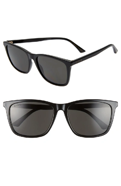 Shop Gucci 58mm Polarized Sunglasses In Black