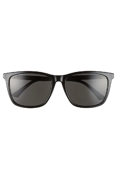 Shop Gucci 58mm Polarized Sunglasses In Black