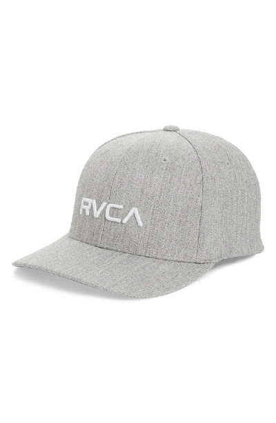 Shop Rvca Flex Fit Baseball Cap In Light Grey Heather