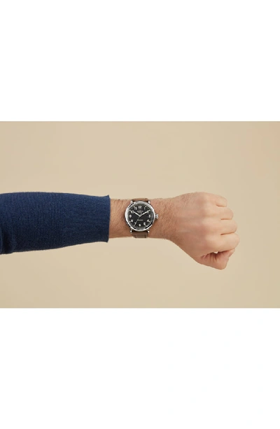Shop Shinola Runwell Automatic Leather Strap Watch, 45mm In Tan/ Black/ Silver