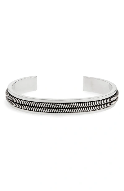 Shop Saint Laurent 2 Lignes Cuff Bracelet In Silver