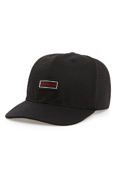 Shop Givenchy Curved Peak Rubber Logo Cap - Black