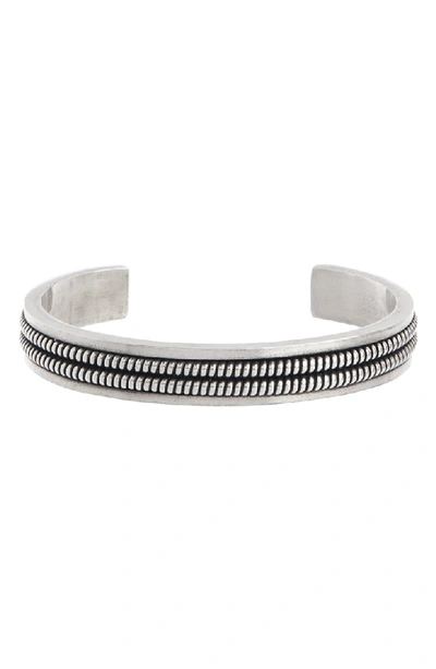 Shop Saint Laurent 2 Lignes Cuff Bracelet In Silver