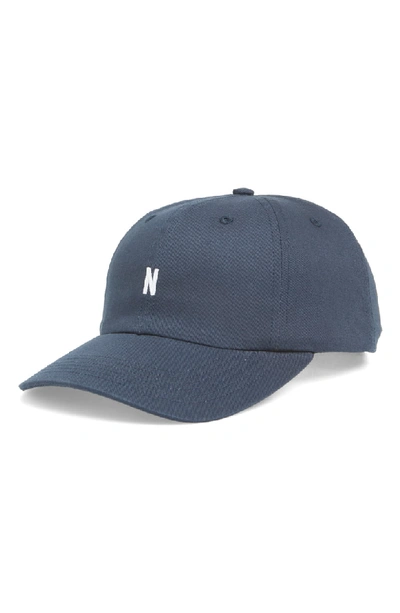 Shop Norse Projects Twill Ball Cap - Blue In Dark Navy