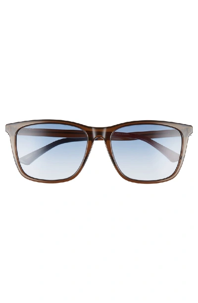 Shop Gucci 58mm Square Sunglasses In Transparent Olive