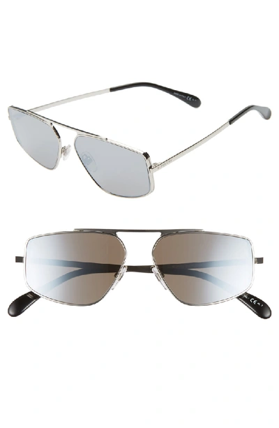 Shop Givenchy 56mm Rectangle Sunglasses - Palladium