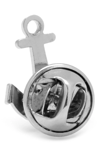 Shop Cufflinks, Inc Anchor Lapel Pin In Silver