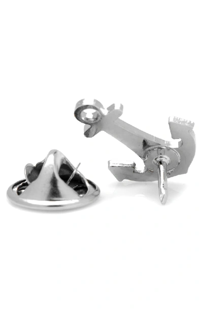 Shop Cufflinks, Inc Anchor Lapel Pin In Silver