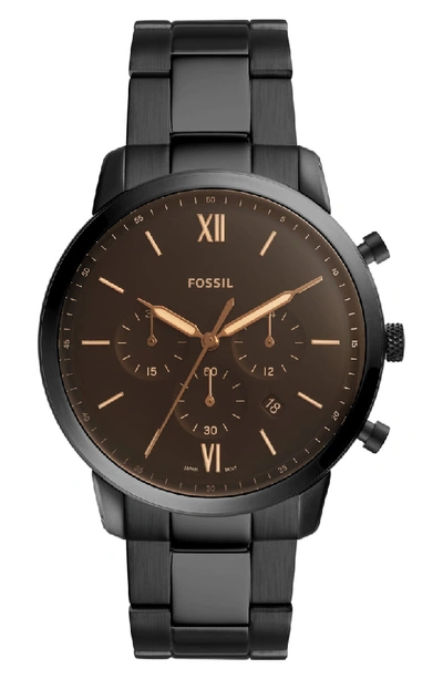 Shop Fossil Neutra Chronograph Bracelet Watch, 44mm In Black/ Brown