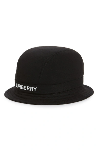 Shop Burberry Logo Bucket Hat In Black