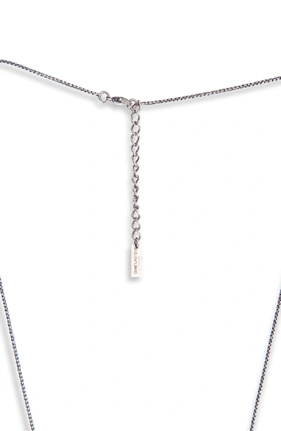 Shop Saint Laurent Palm Pendant Necklace In Silver