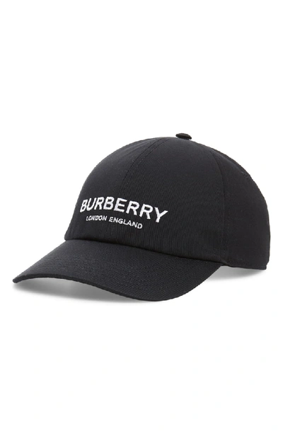 Shop Burberry Logo Snapback Baseball Cap In Black