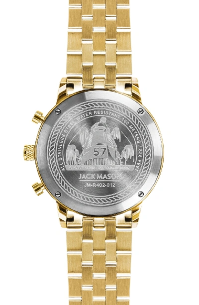 Shop Jack Mason Racing Chronograph Bracelet Watch, 40mm In White/ Gold