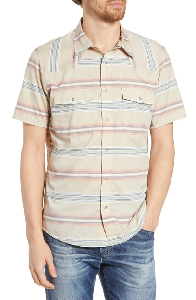 Shop Patagonia Bandito Regular Fit Short Sleeve Shirt In Tarkine Stripe El Cap Khaki