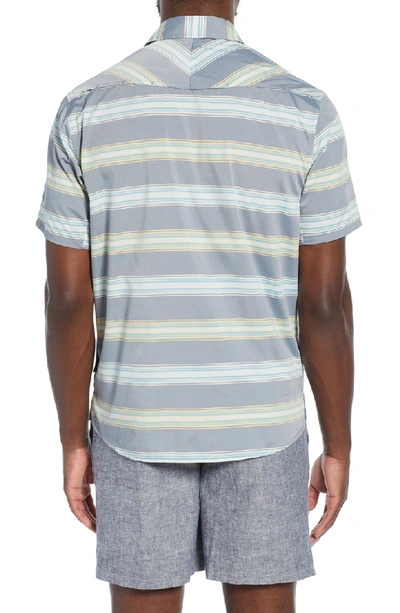 Shop Patagonia Bandito Regular Fit Short Sleeve Shirt In Tarkine Stripe Stone Blue