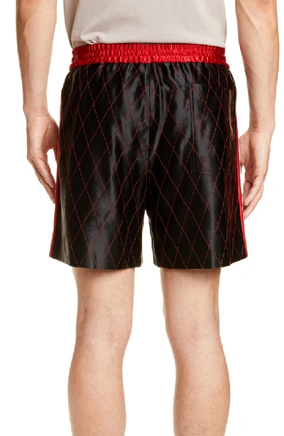 Shop Gucci Satin Shorts In Black