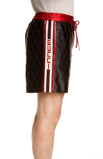 Shop Gucci Satin Shorts In Black