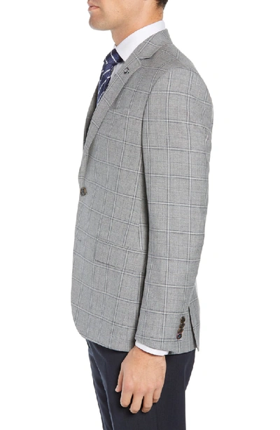 Shop Ted Baker Jay Trim Fit Windowpane Wool Sport Coat In Light Grey