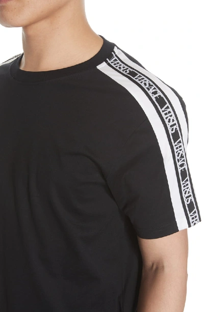 Shop Versus Logo Tape T-shirt In Black/ White