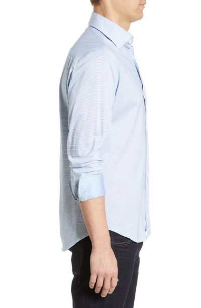 Shop Robert Graham Lyells Tailored Fit Pique Shirt In Light Blue