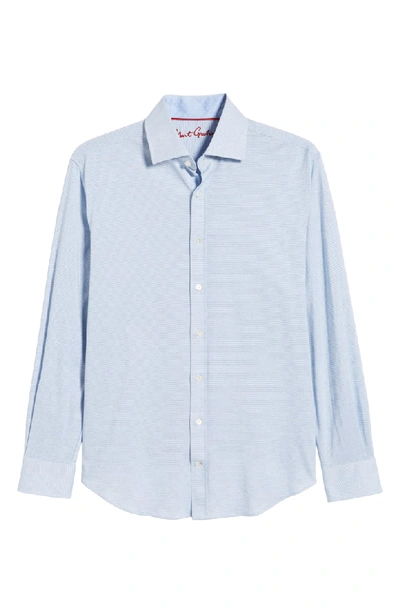 Shop Robert Graham Lyells Tailored Fit Pique Shirt In Light Blue