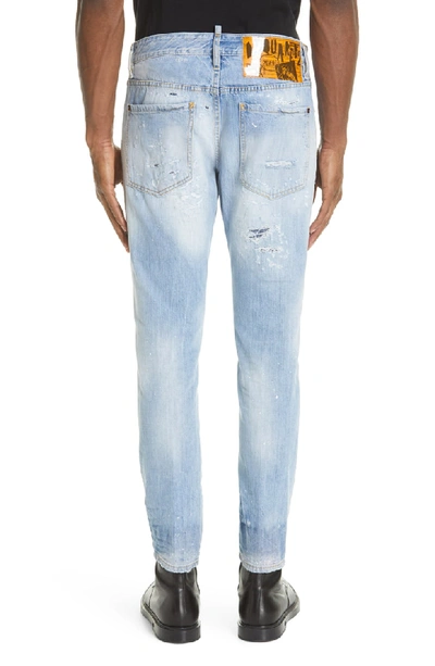 Shop Dsquared2 Light Wash Cigarette Fit Jeans In Blue