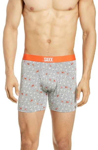Shop Saxx 'ultra' Stretch Boxer Briefs In Grey Heather Outta This World