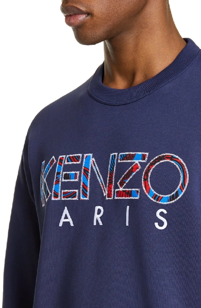 Shop Kenzo Logo Sweatshirt In Ink