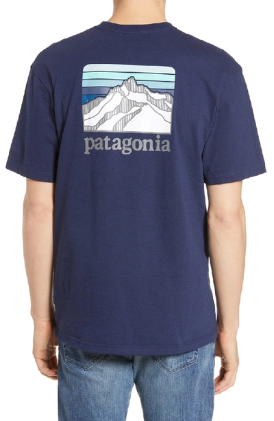 Shop Patagonia Line Ridge Logo Responsibili-tee Regular Fit T-shirt In Classic Navy