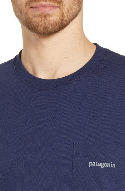 Shop Patagonia Line Ridge Logo Responsibili-tee Regular Fit T-shirt In Classic Navy