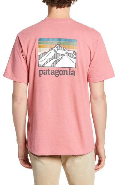 Shop Patagonia Line Ridge Logo Responsibili-tee Regular Fit T-shirt In Sticker Pink