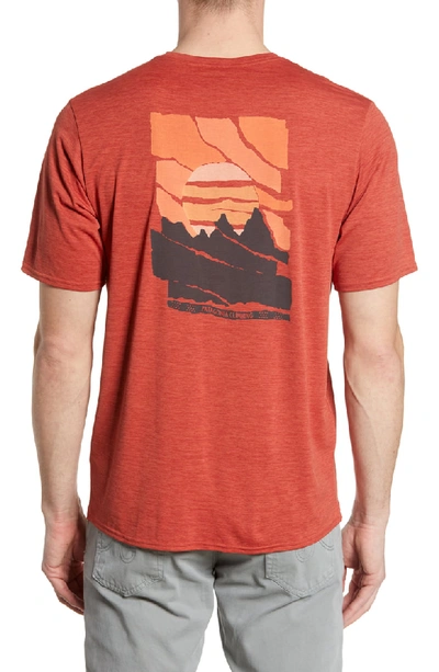 Shop Patagonia Capilene Cool Daily Graphic T-shirt In Paper Peaks New Adobe Crossdye