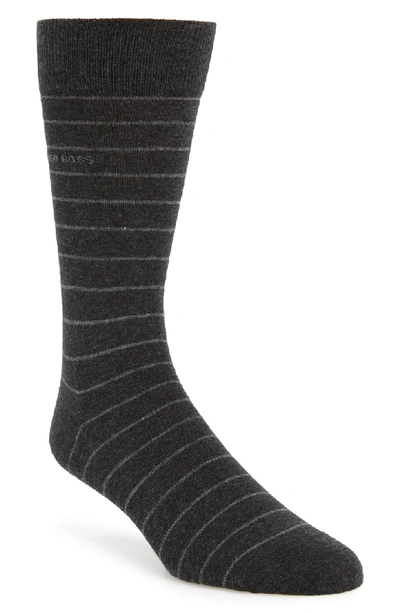 Shop Hugo Boss Brad Stripe Socks In Dark Grey
