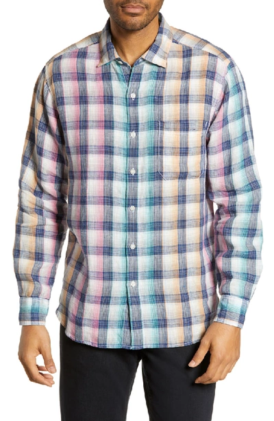 Shop Tommy Bahama Polynesian Plaid Classic Fit Shirt In Lychee