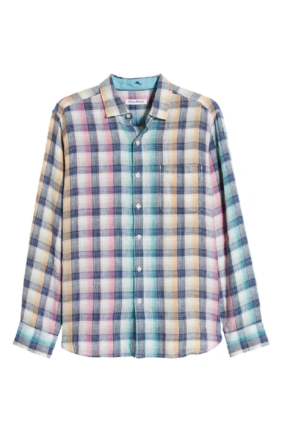 Shop Tommy Bahama Polynesian Plaid Classic Fit Shirt In Lychee