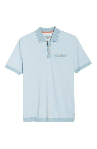 Shop Ted Baker Troop Slim Fit Polo In Mid Blue