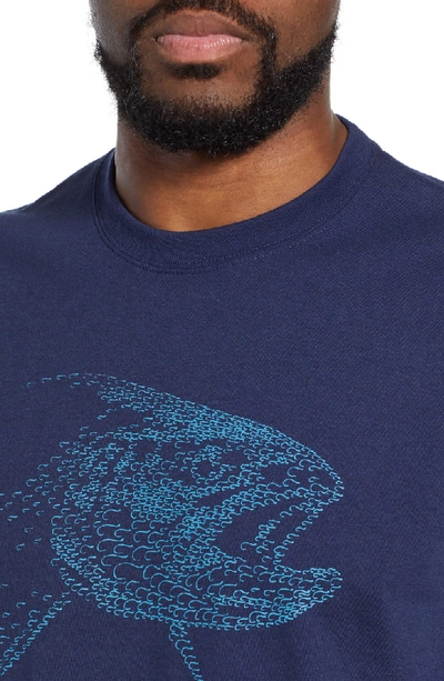 Shop Patagonia Hooked Head Responsibili-tee T-shirt In Classic Navy/ Trout