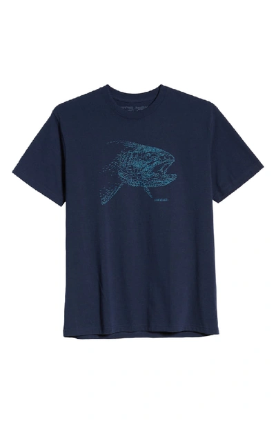 Shop Patagonia Hooked Head Responsibili-tee T-shirt In Classic Navy/ Trout